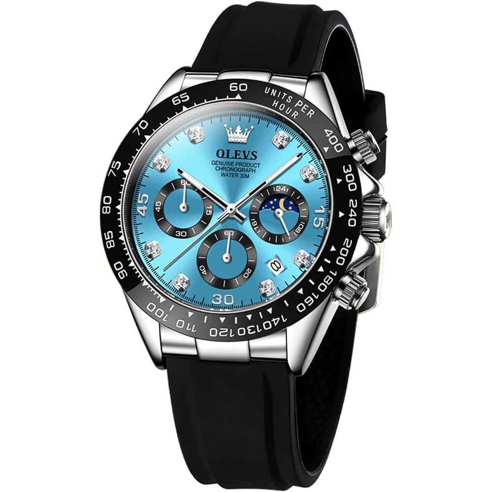 Canvas Strap Watch - Men's Quartz Water-Resistant Multifunction Chronograph Watch
