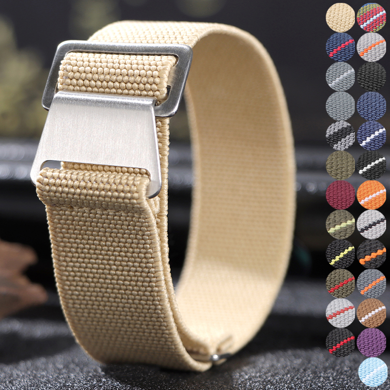 18/20/22mm Elastic Nylon Watch - Parachute Strap Elastic บทวิจารณ์และราคา