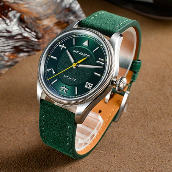 San Martin Men Automatic Watch - Leather Strap Quick Release บทวิจารณ์และราคา