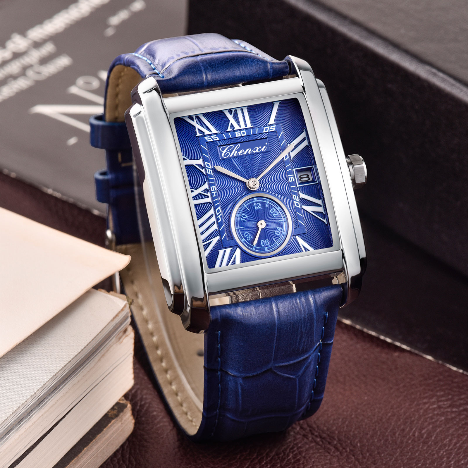 Chenxi 8216 New Fashion Boy Cl - Leather Watch Band Men บทวิจารณ์และราคา
