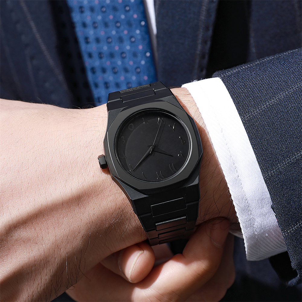 Men's Fashion Simple Black Lar - Butterfly Clasp Deployant บทวิจารณ์และราคา