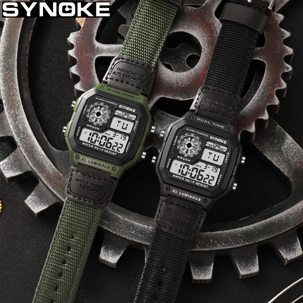 Synoke Outdoor Military Digita - Canvas Strap Watch บทวิจารณ์และราคา