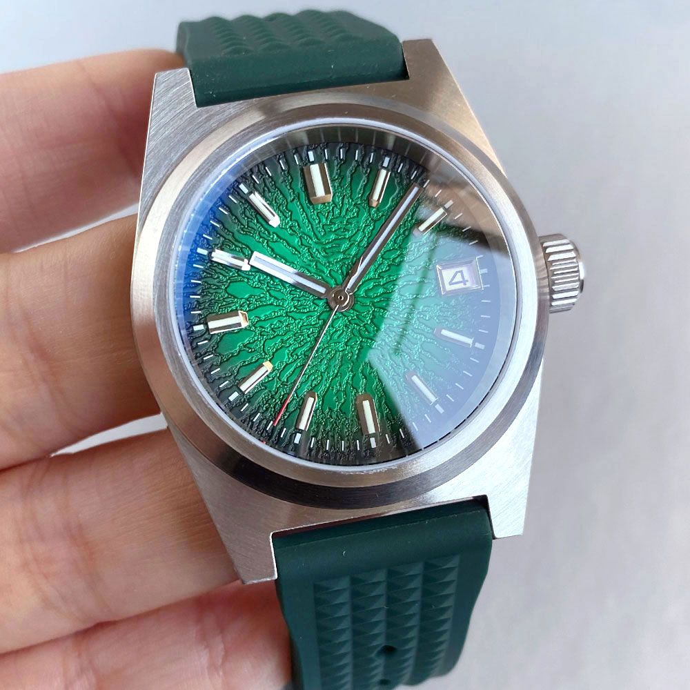 New 38mm Mechanical Watch Men  - Rubber Strap Diver บทวิจารณ์และราคา