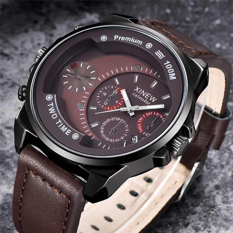 Original XINEW Brand Men Watch - Leather Watch Band Men บทวิจารณ์และราคา