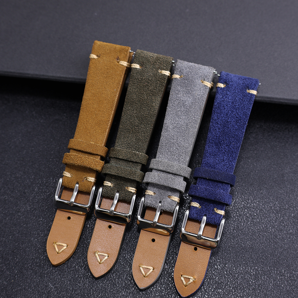 Suede Leather Watch Strap 20mm - Suede Strap Watch บทวิจารณ์และราคา