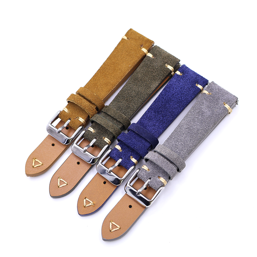 Suede Leather Watch Strap 20mm - Suede Strap Watch บทวิจารณ์และราคา
