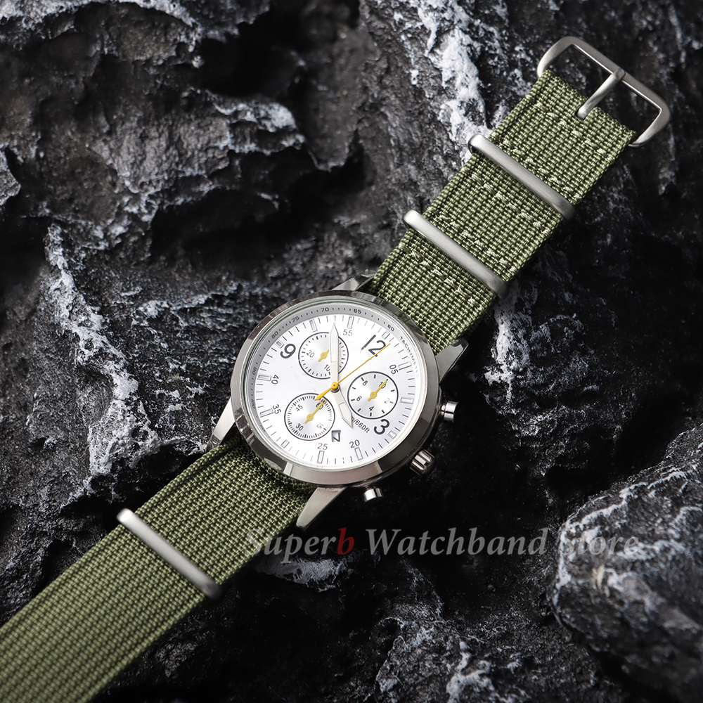18mm 19mm 20mm 22mm New Ribbed - Canvas Strap Watch บทวิจารณ์และราคา