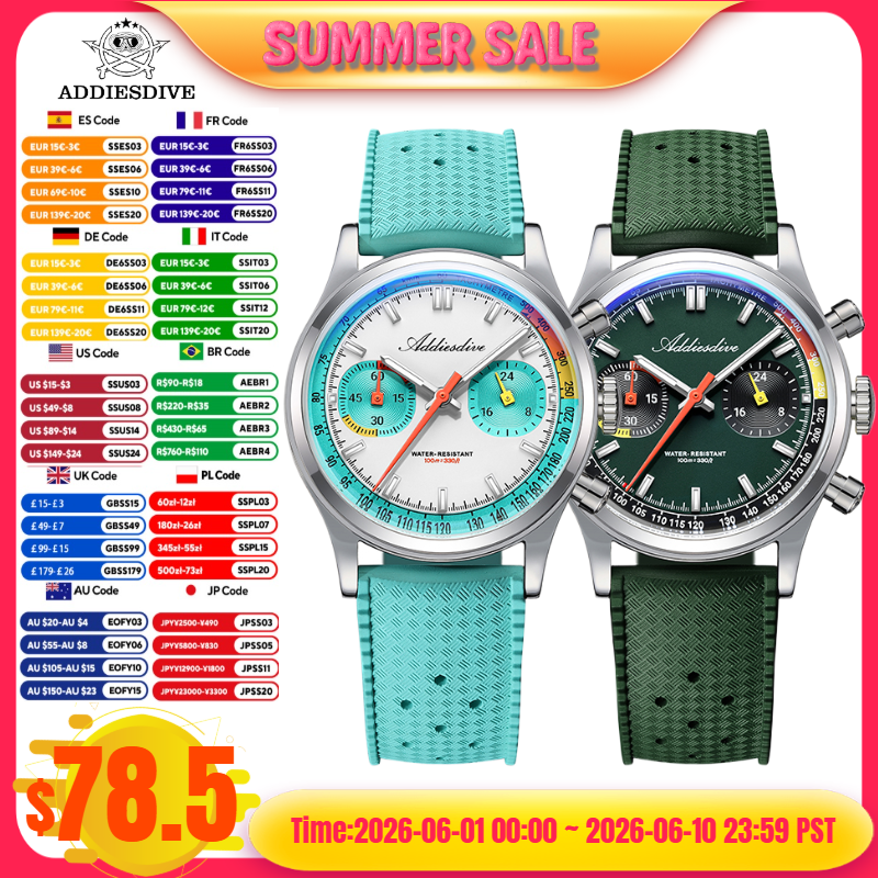 ADDIESDIVE 2025 NEW TOP 38mm M - Rubber Strap Diver บทวิจารณ์และราคา