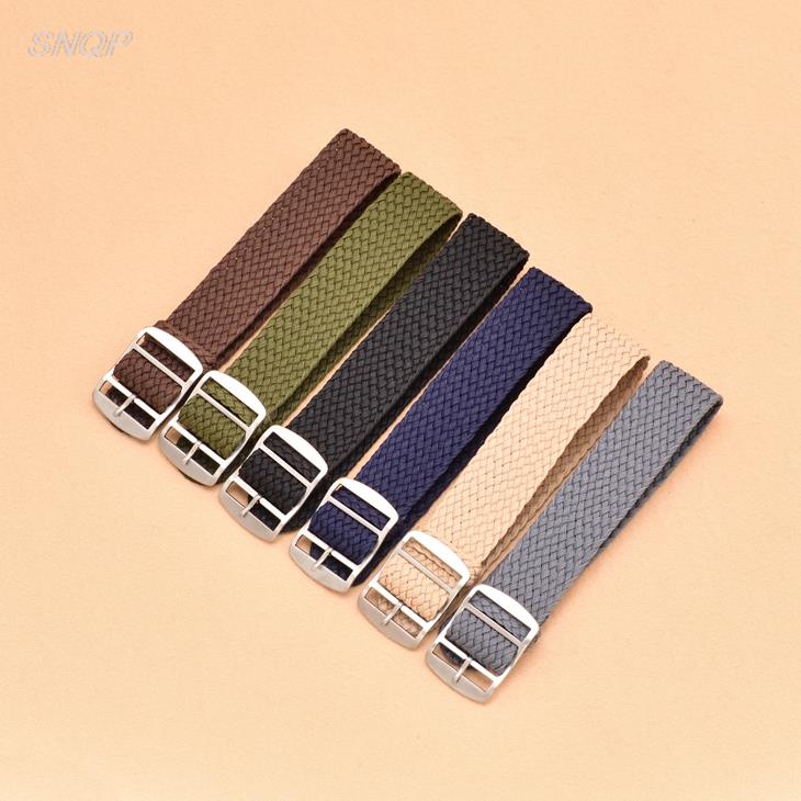 20mm 22mm Black Navy solid col - Perlon Strap Woven บทวิจารณ์และราคา