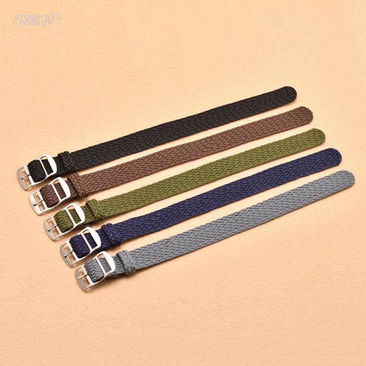 20mm 22mm Black Navy solid col - Perlon Strap Woven บทวิจารณ์และราคา