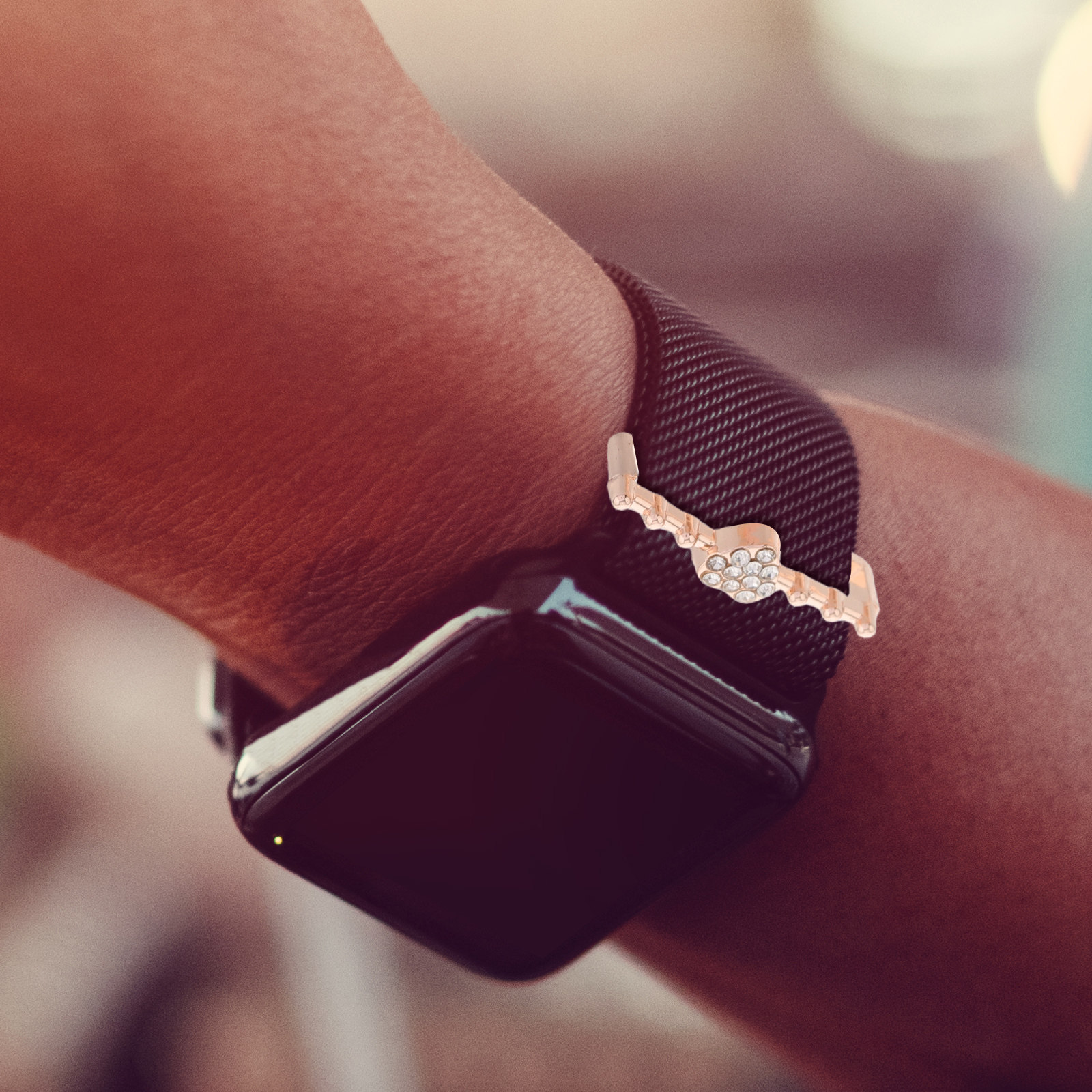 5Pcs Heart Design Watch Band D - Mesh Strap Metal บทวิจารณ์และราคา