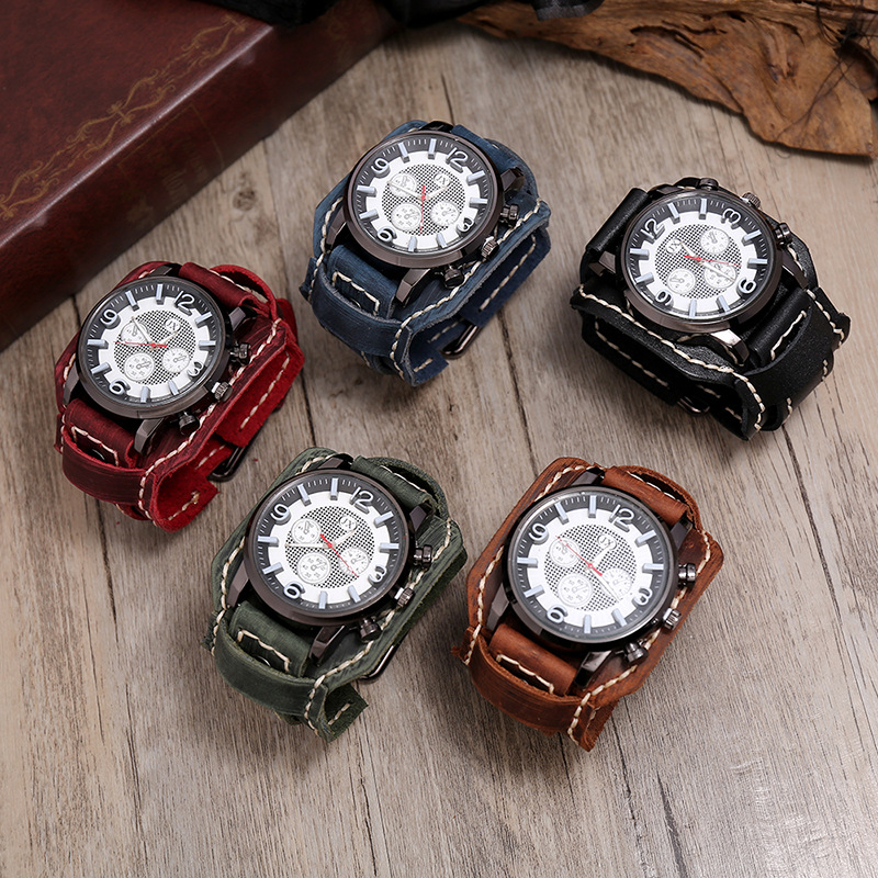 New Retro Mens Watches Genuine - Leather Watch Band Men บทวิจารณ์และราคา