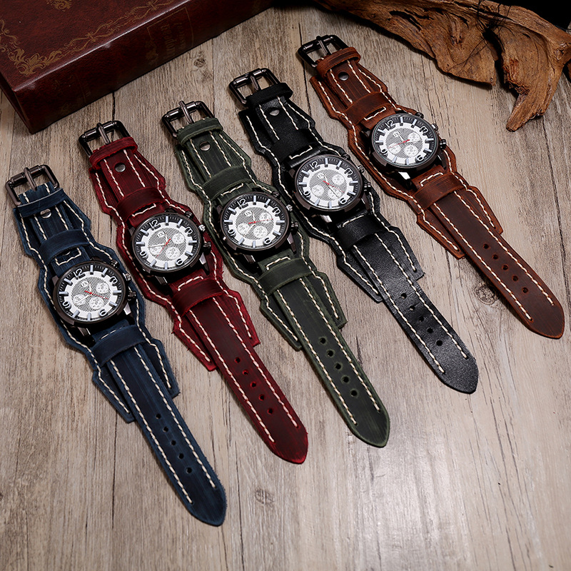 New Retro Mens Watches Genuine - Leather Watch Band Men บทวิจารณ์และราคา