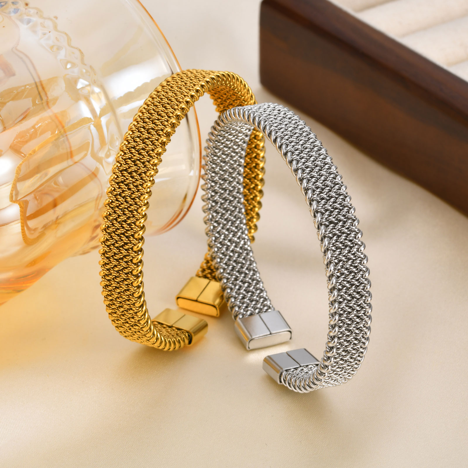 10mm Braided Stretch Strap Ope - Mesh Strap Metal บทวิจารณ์และราคา