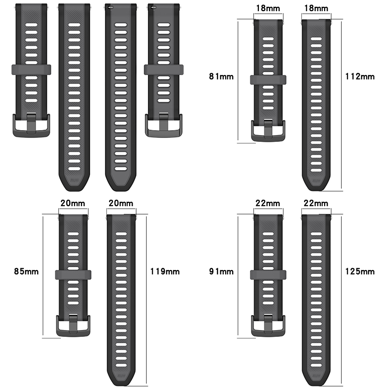 22mm 20mm 18mm Texture Silicon - Silicone Watch Band 22Mm บทวิจารณ์และราคา