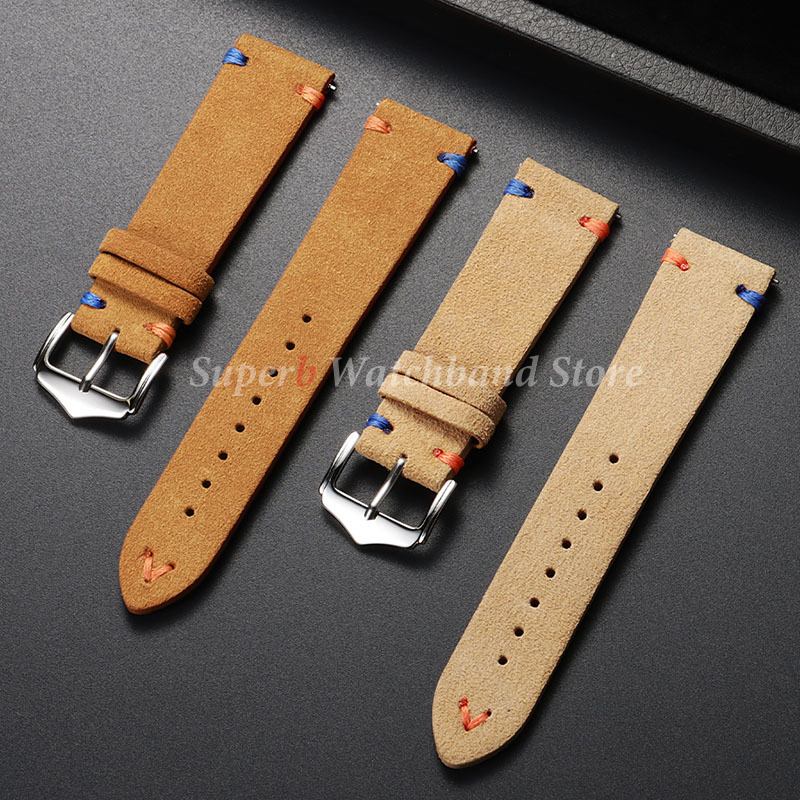 Suede Leather Watch Strap 18mm - Suede Strap Watch บทวิจารณ์และราคา