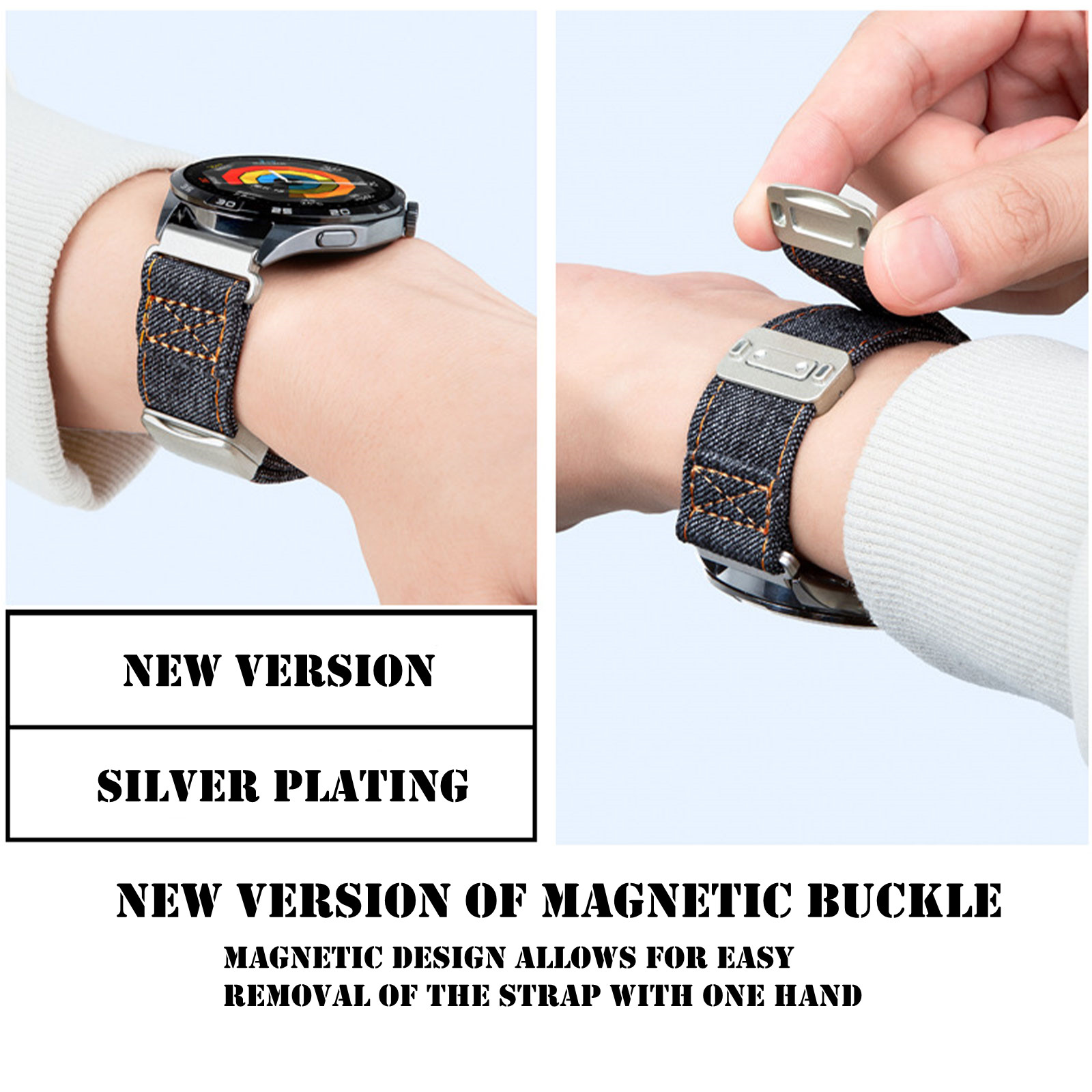 Magnetic Bands for Amazfit Fal - Canvas Strap Watch บทวิจารณ์และราคา
