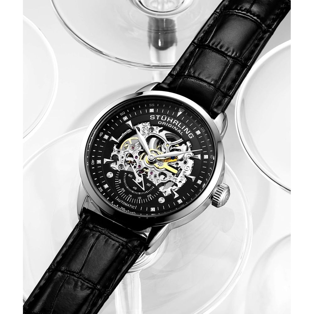 Men's Automatic Skeleton Watch - Canvas Strap Watch บทวิจารณ์และราคา