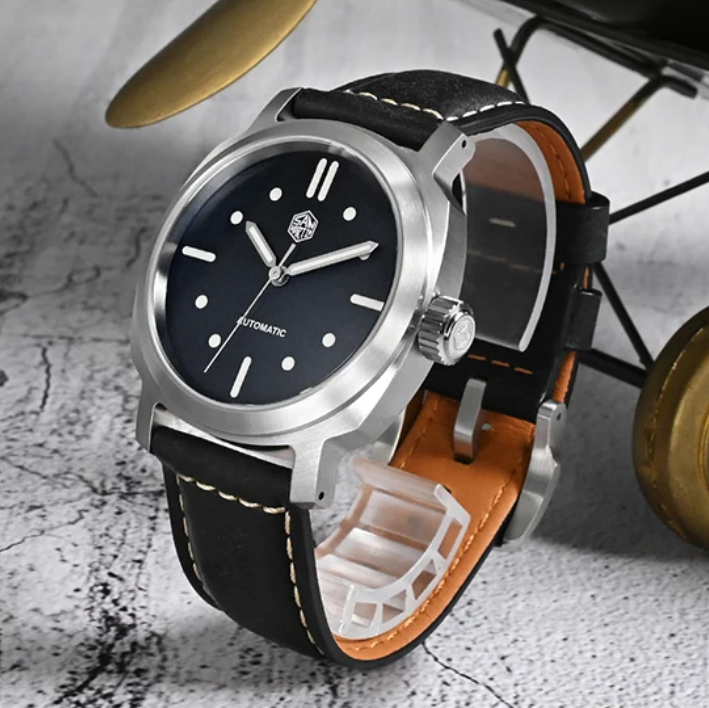San Martin Mens Pilot Watches  - Leather Strap Quick Release บทวิจารณ์และราคา