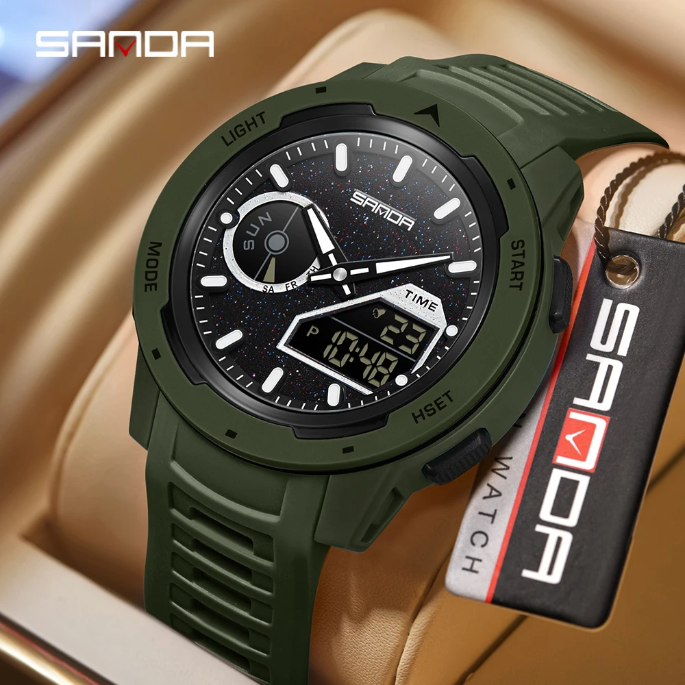 SANDA new men's fluorescent wa - Rubber Strap Diver บทวิจารณ์และราคา