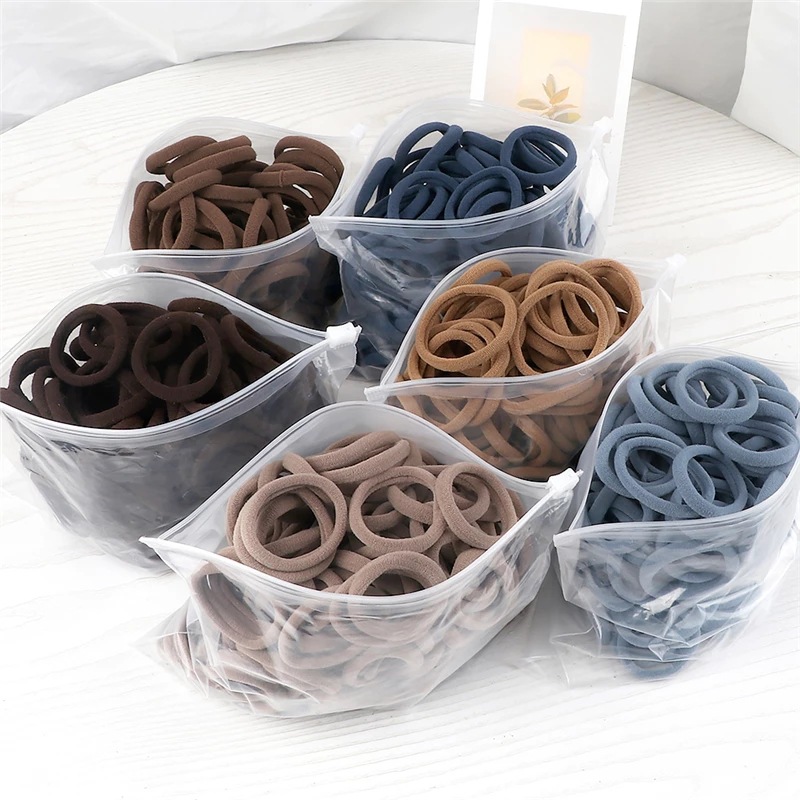 50PCS/Set Women Girls Basic Ha - Silicone Band Women บทวิจารณ์และราคา