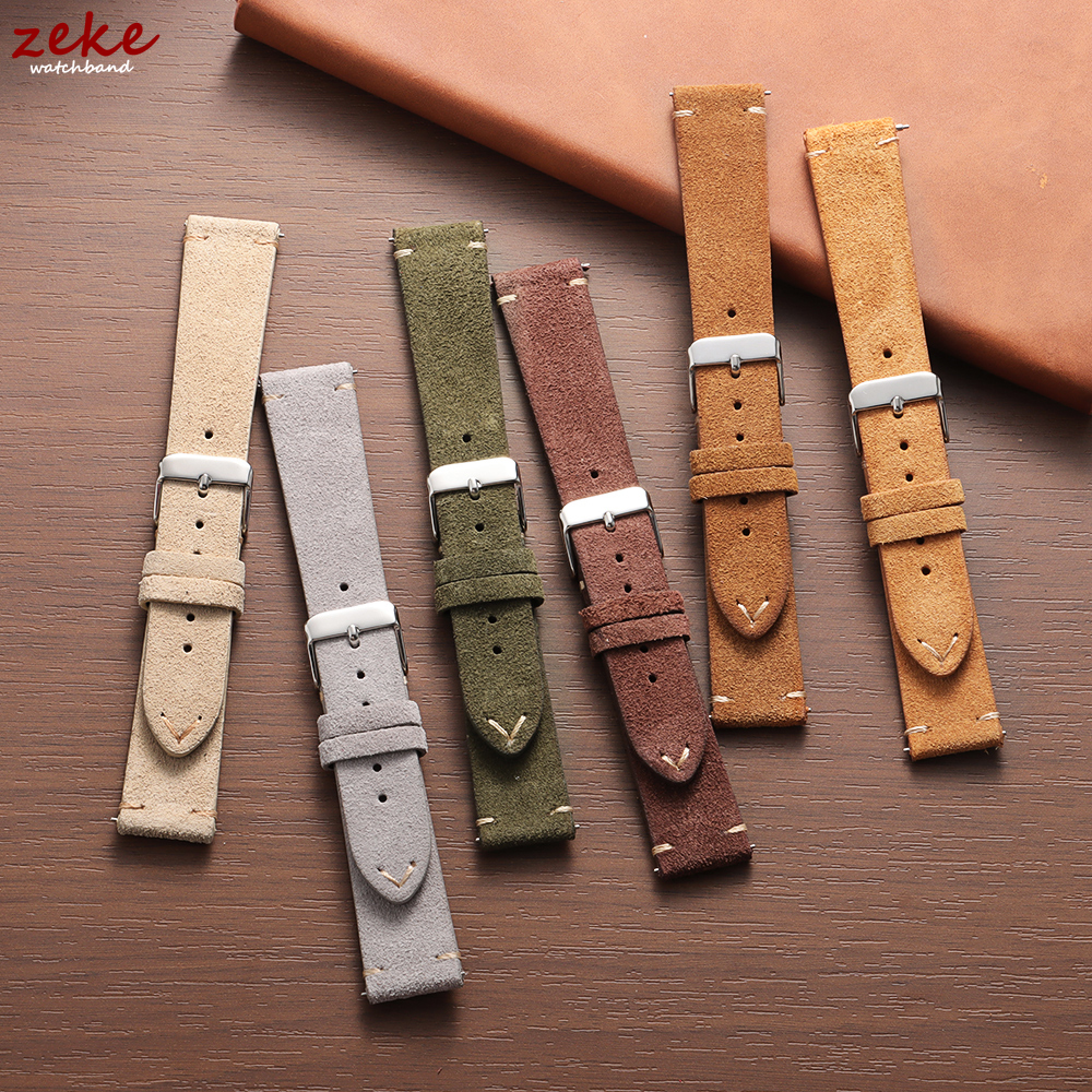 Vintage Soft Suede Leather Str - Suede Strap Watch บทวิจารณ์และราคา