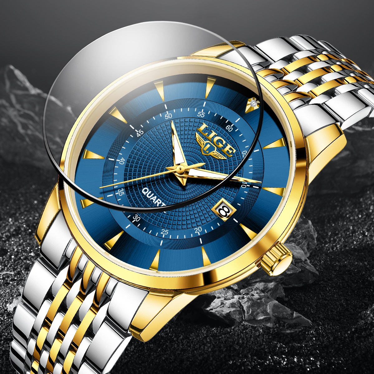 LIGE New 2025 Luxury Man Watch - Stainless Bracelet Diver บทวิจารณ์และราคา