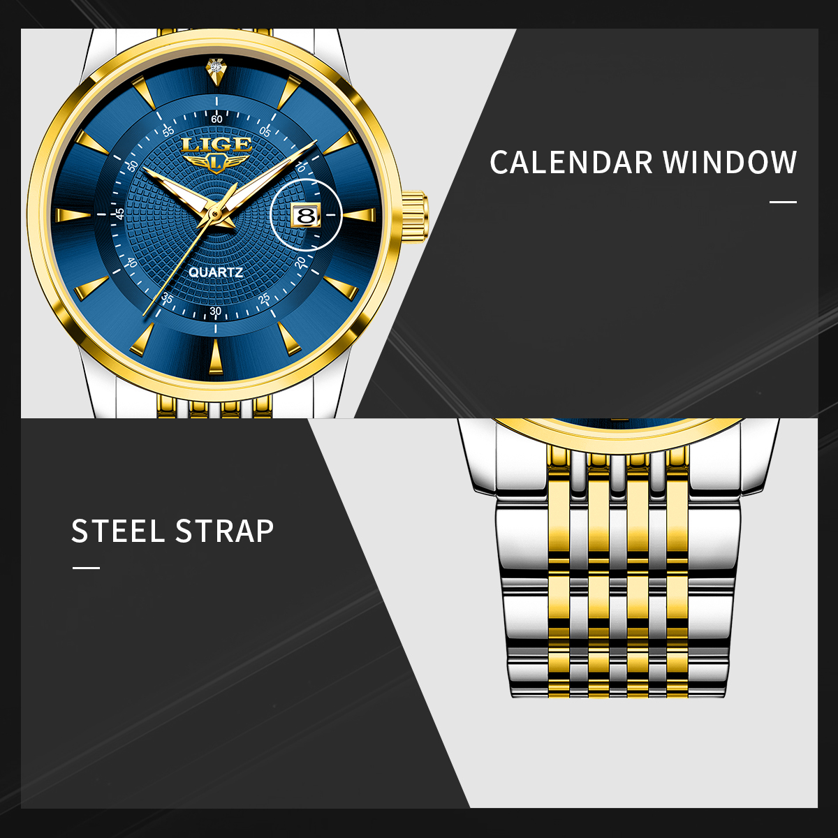 LIGE New 2025 Luxury Man Watch - Stainless Bracelet Diver บทวิจารณ์และราคา