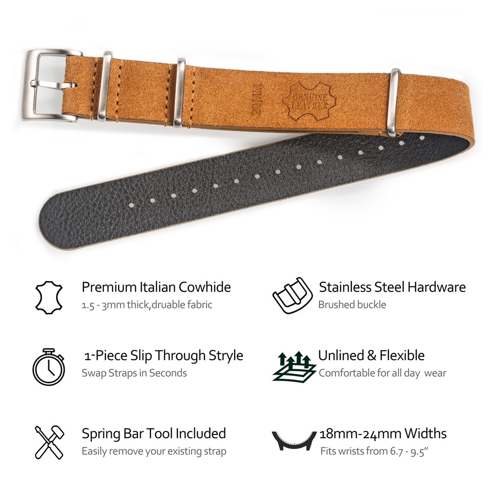 HEMSUT Genuine Leather Watch B - Tropic Strap Vintage บทวิจารณ์และราคา