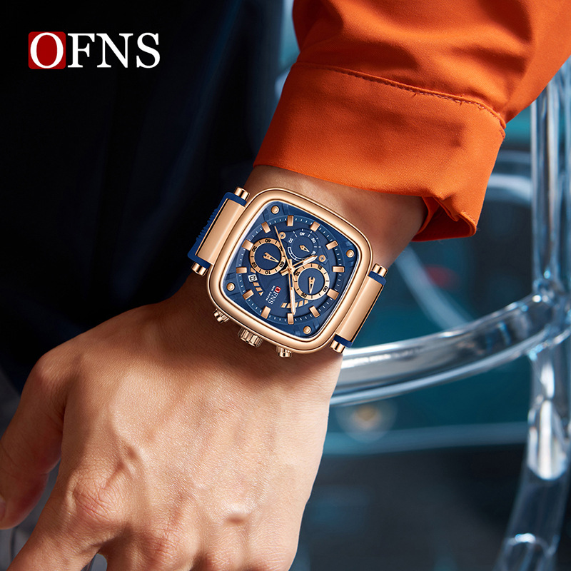OFNS square waterproof sports  - Rubber Strap Diver บทวิจารณ์และราคา