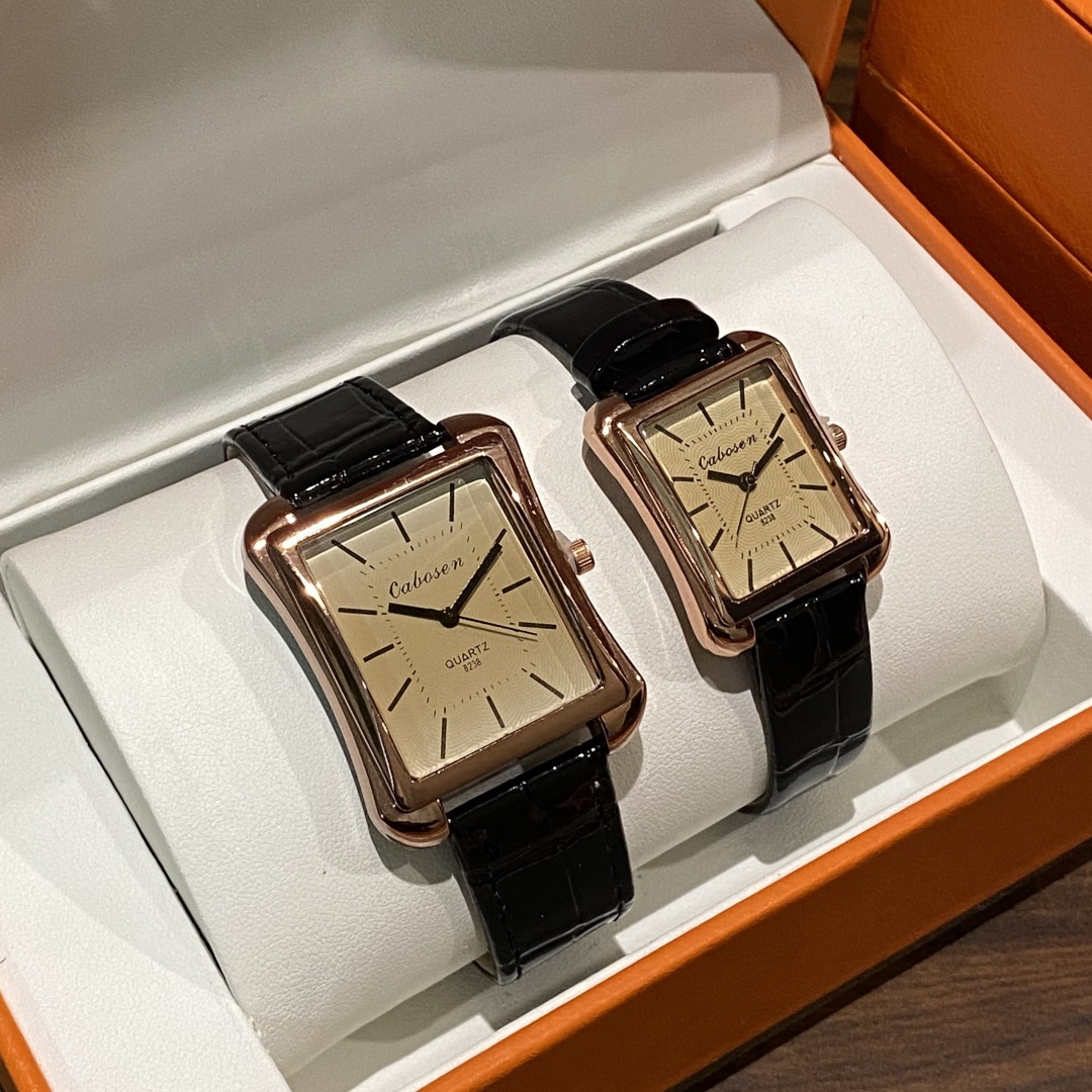 Couple Watch Quartz Movement B - Leather Watch Band Men บทวิจารณ์และราคา