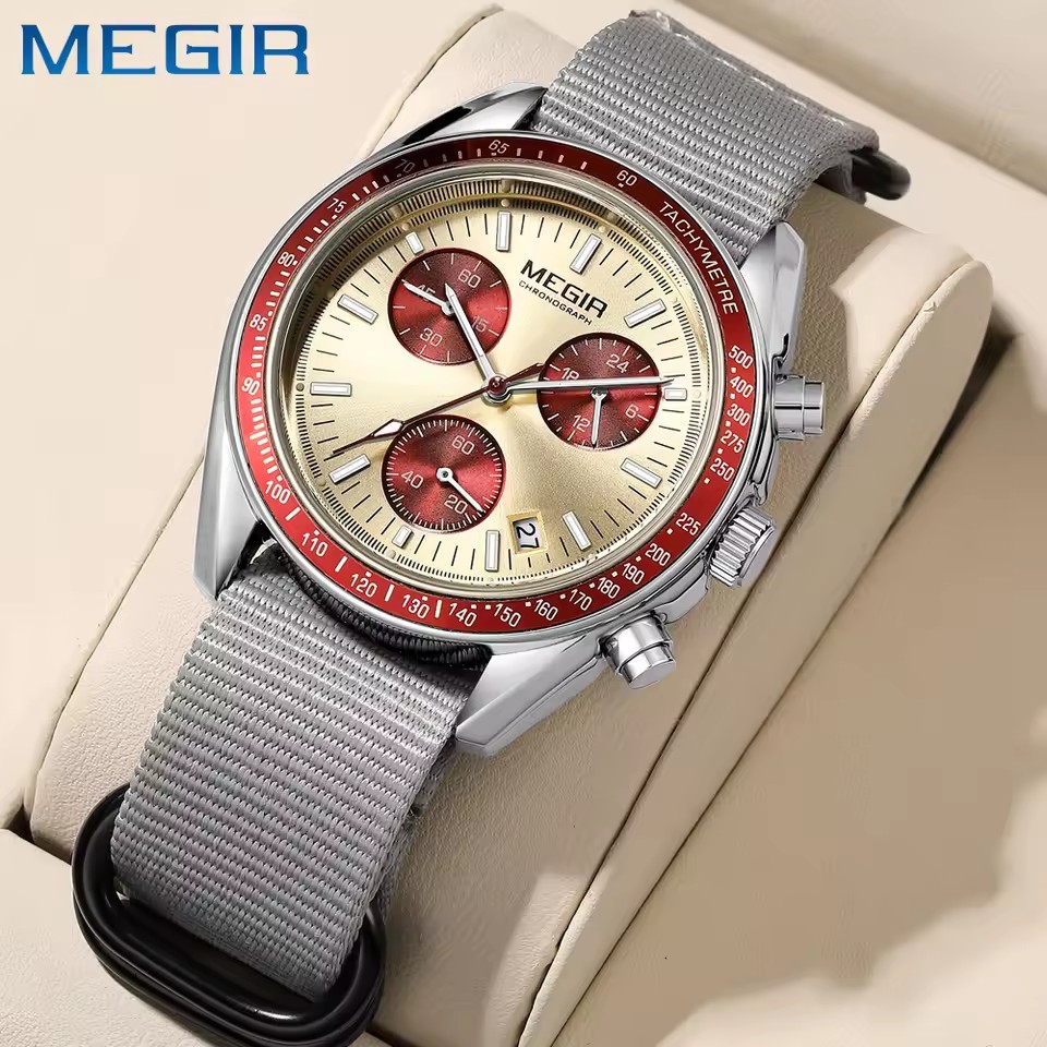 MEGIR 2247 Men's Luxury Quartz - Canvas Strap Watch บทวิจารณ์และราคา