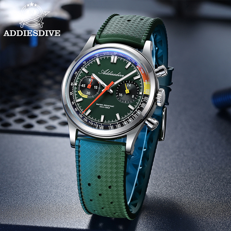 ADDIESDIVE Chronograph VK64 Wa - Rubber Strap Diver บทวิจารณ์และราคา