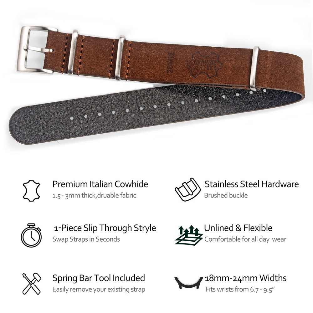 HEMSUT Genuine Leather Watch B - Tropic Strap Vintage บทวิจารณ์และราคา