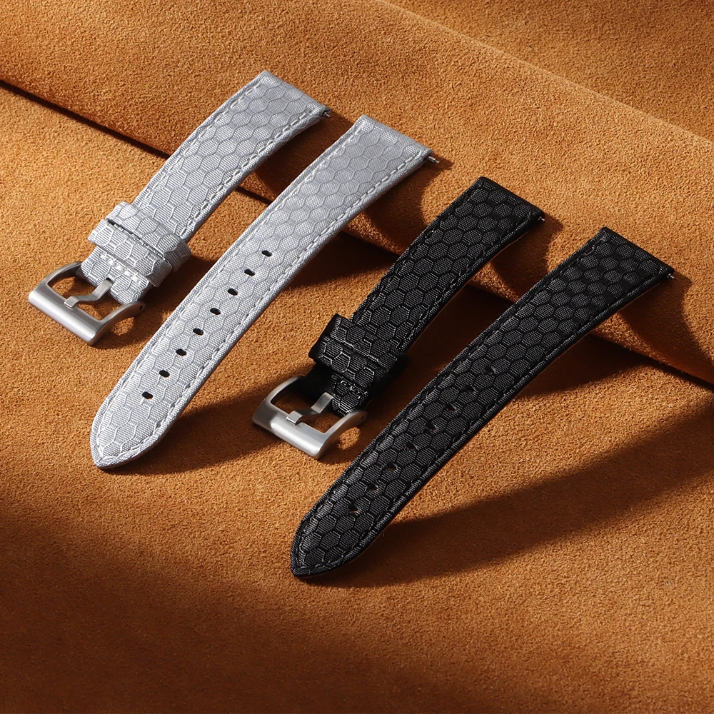 20mm 22mm Smooth Genuine Nylon - Perlon Strap Woven บทวิจารณ์และราคา