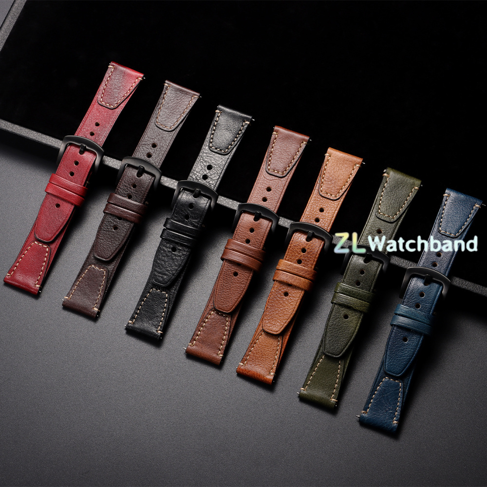 Genuine Vintage Leather Watch  - Leather Strap Quick Release บทวิจารณ์และราคา