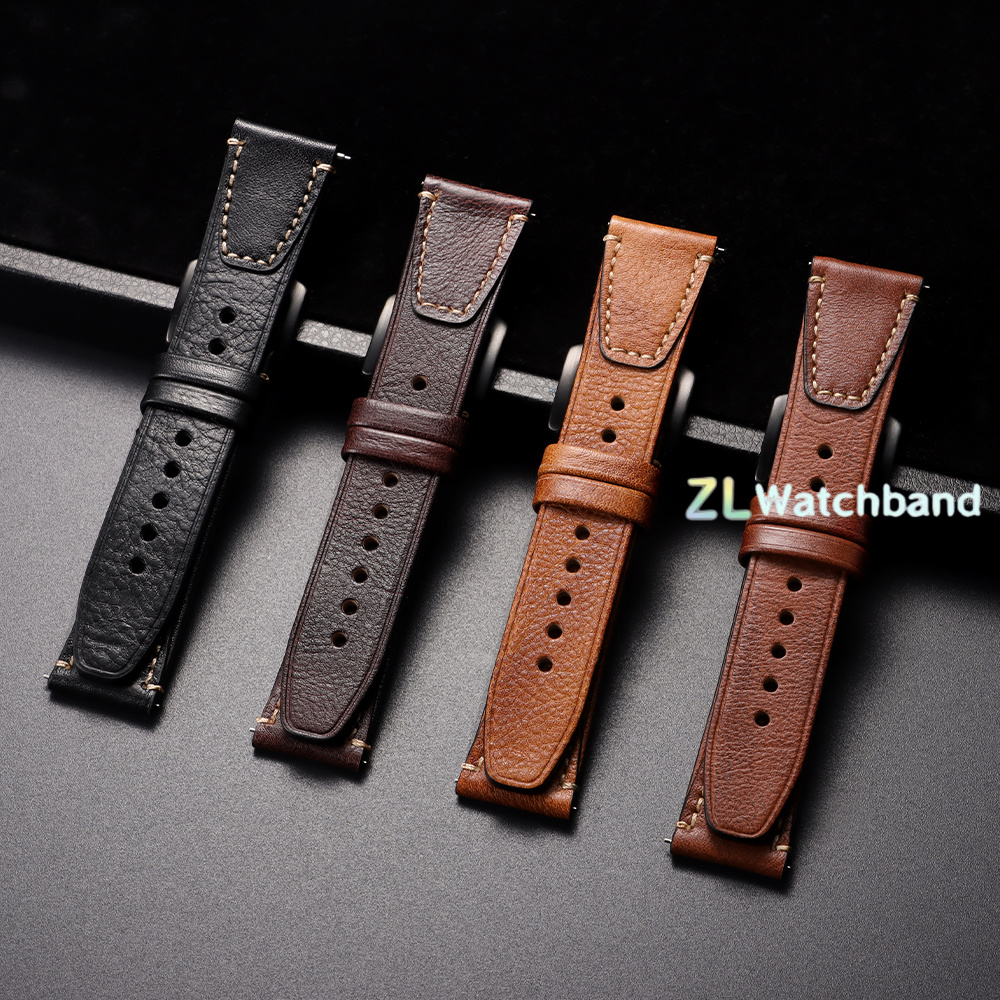Genuine Vintage Leather Watch  - Leather Strap Quick Release บทวิจารณ์และราคา