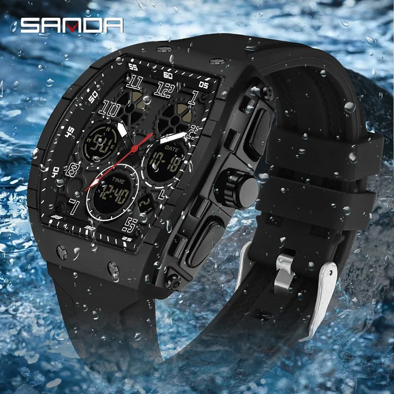 SANDA 6157 New Fashion Men's E - Rubber Strap Diver บทวิจารณ์และราคา