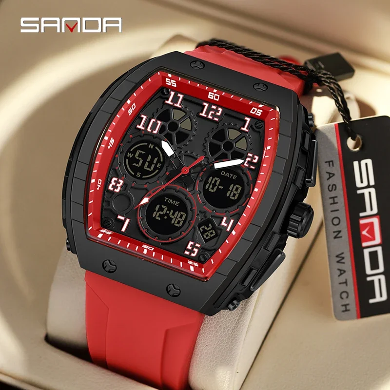 SANDA 6157 New Fashion Men's E - Rubber Strap Diver บทวิจารณ์และราคา