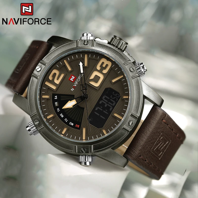 NAVIFORCE Top Brand Men Watch  - Leather Watch Band Men บทวิจารณ์และราคา