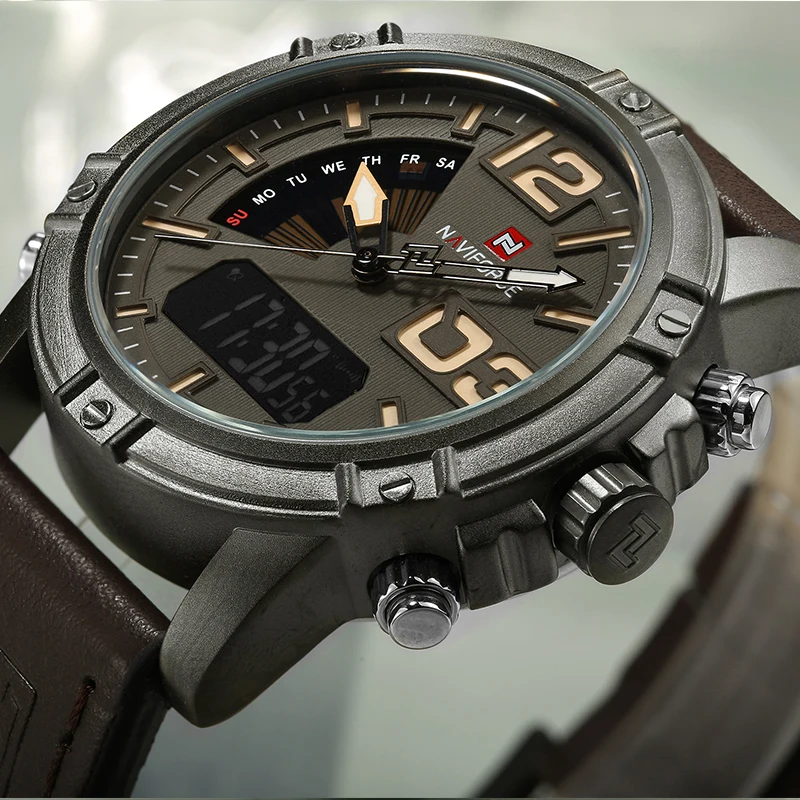 NAVIFORCE Top Brand Men Watch  - Leather Watch Band Men บทวิจารณ์และราคา