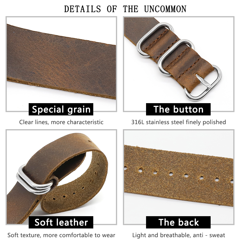 Genuine Leather Watch Band 18m - Nato Strap Nylon บทวิจารณ์และราคา