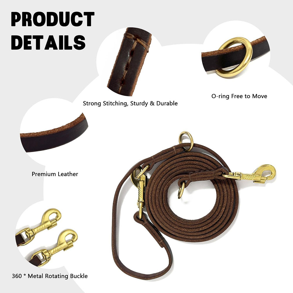 Multi Function Leather Dog Lea - Leather Strap Quick Release บทวิจารณ์และราคา