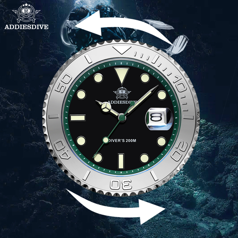 ADDIESDIVE Rotatable Ceramic B - Rubber Strap Diver บทวิจารณ์และราคา