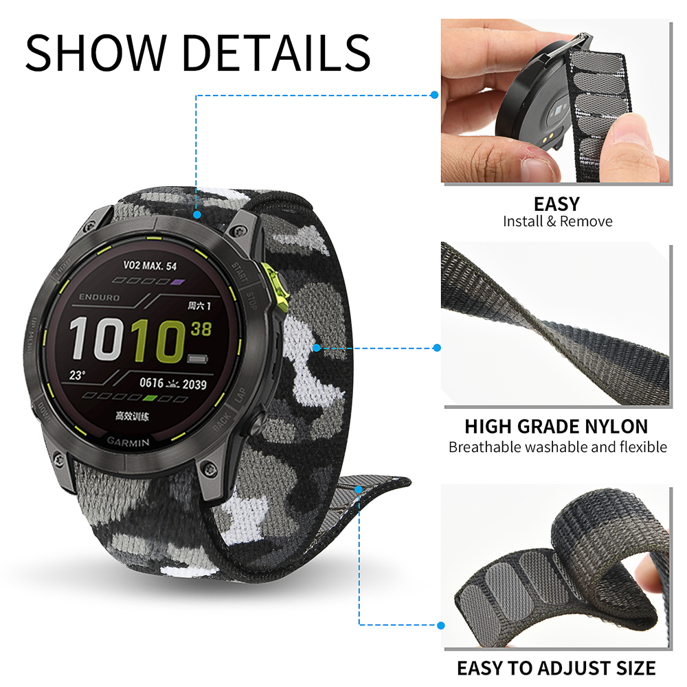 22mm 26mm Nylon QuickFit Strap - Sport Loop Velcro บทวิจารณ์และราคา