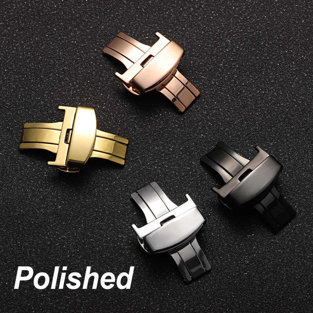 10/12/14/16/18/20/22mm Polishe - Butterfly Clasp Deployant บทวิจารณ์และราคา