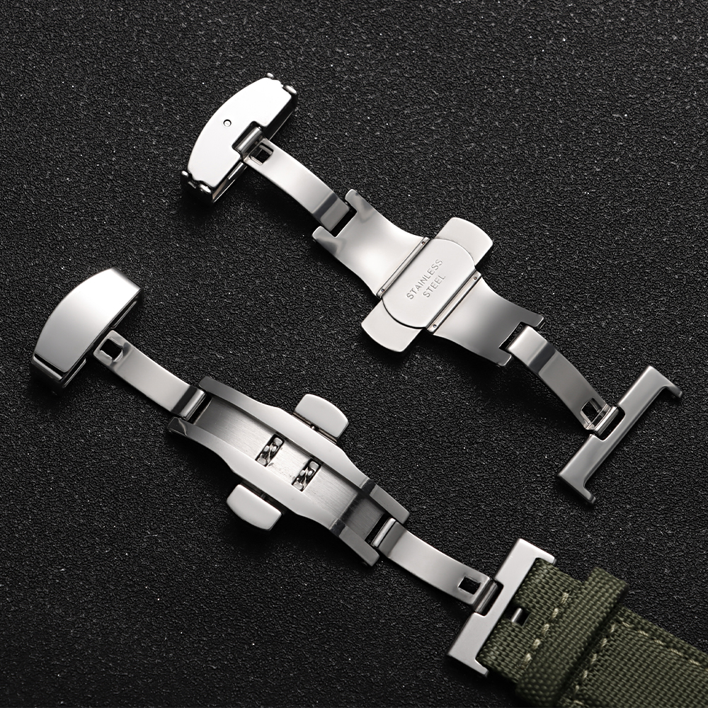 10/12/14/16/18/20/22mm Polishe - Butterfly Clasp Deployant บทวิจารณ์และราคา
