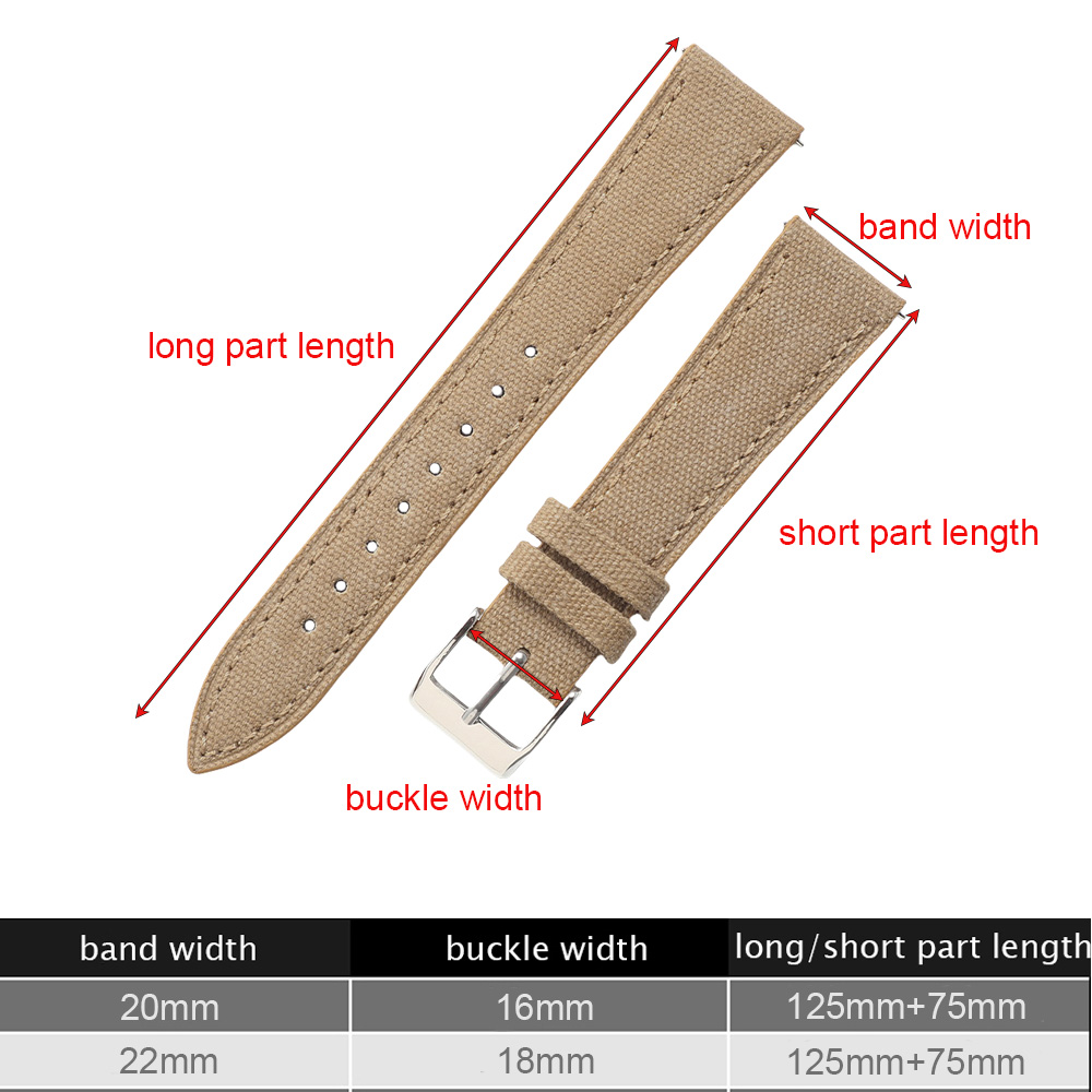 Handcrafted Slim Watch Strap 2 - Canvas Strap Watch บทวิจารณ์และราคา