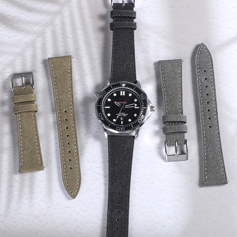 Handcrafted Slim Watch Strap 2 - Canvas Strap Watch บทวิจารณ์และราคา
