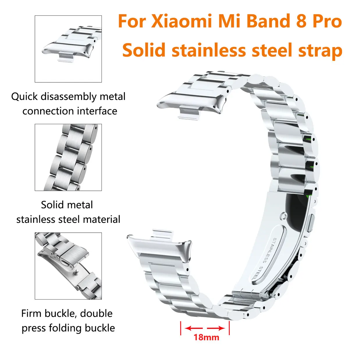 Suitable for Xiaomi band 8pro  - Mesh Strap Metal บทวิจารณ์และราคา